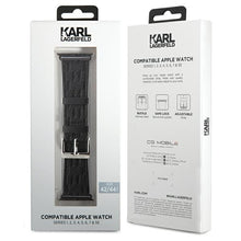 Заредете изображение във визуализатора на галерията – Original Strap KARL LAGERLELD strap Saffiano Monogram KLAWLSAKLHPK for Apple Watch 42/44/45/49mm black
