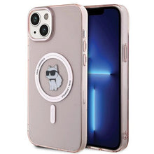 Заредете изображение във визуализатора на галерията – Karl Lagerfeld IML Choupette MagSafe case for iPhone 15 Plus - pink
