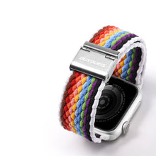 Заредете изображение във визуализатора на галерията – Dux Ducis Strap (Mixture II Version) strap for Apple Watch Ultra, SE, 8, 7, 6, 5, 4, 3, 2, 1 (49, 45, 44, 42 mm) braided band bracelet pale stripes
