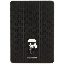 Заредете изображение във визуализатора на галерията – Karl Lagerfeld KLFC10SAKHPKK iPad 10.2" Folio Magnet Allover Cover black/black Saffiano Monogram Ikonik
