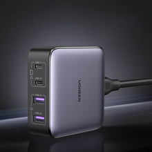 Заредете изображение във визуализатора на галерията – Ugreen Nexode fast desktop charger GaN 2xUSB-C / 2xUSB-A 65W gray (CD327)
