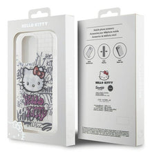 Заредете изображение във визуализатора на галерията – Original Case HELLO KITTY hardcase IML Kitty On Bricks Graffiti HKHCP14LHDGPHT for Iphone 14 Pro white
