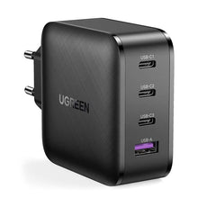 Заредете изображение във визуализатора на галерията – Ugreen fast charger PPS 65W USB / 3x USB Type C QC 3.0 Power Delivery SCP FCP AFC (gallium nitride) black (CD224 70774)

