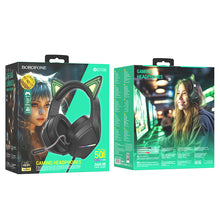 Заредете изображение във визуализатора на галерията – Borofone Headphones BO106 Cute Car Ear bluetooth gaming elf cat
