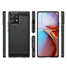 Заредете изображение във визуализатора на галерията – Carbon Case Cover for Motorola Edge+ 2023 / Moto X40 Pro / Moto X40 Flexible Silicone Carbon Cover Black
