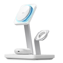 Заредете изображение във визуализатора на галерията – ESR HALOLOCK 3IN1 CRYOBOOST MAGNETIC MAGSAFE WIRELESS CHARGER ARCTIC WHITE
