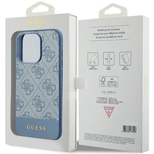 Заредете изображение във визуализатора на галерията – Original Case GUESS hardcase 4G Stripe Collection GUHCP15LG4GLBL for Iphone 15 Pro blue
