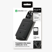 Заредете изображение във визуализатора на галерията – Amazing Thing Power bank 10000mAh TPM10KSBK - USB + Type C - magnetic with induction charger black
