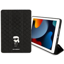 Заредете изображение във визуализатора на галерията – Karl Lagerfeld KLFC10SAKHPKK iPad 10.2" Folio Magnet Allover Cover black/black Saffiano Monogram Ikonik
