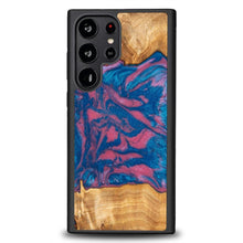 Заредете изображение във визуализатора на галерията – Wood and resin case for Samsung Galaxy S23 Ultra Bewood Unique Vegas - pink and blue
