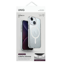 Заредете изображение във визуализатора на галерията – Uniq LifePro Xtreme iPhone 15 6.1" case Magclick Charging transparent/tinsel lucent
