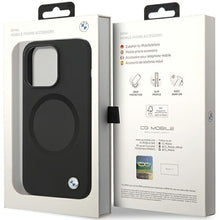 Заредете изображение във визуализатора на галерията – Original Case BMW Signature Liquid Silicone MagSafe BMHMP14XSILBK2 for Iphone 14 Pro Max Black
