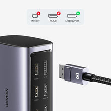 Заредете изображение във визуализатора на галерията – Ugreen Multifunction HUB 12in1 USB C USB HDMI DP RJ45 AUX SD TF gray (CM555)
