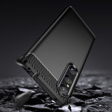 Заредете изображение във визуализатора на галерията – Carbon Case cover for Sony Xperia 1 V flexible silicone carbon cover black
