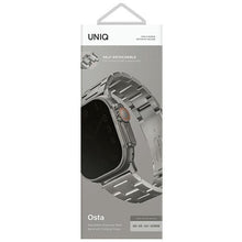 Заредете изображение във визуализатора на галерията – Uniq Osta Strap Case for Apple Watch 42/44/45/ 49mm Series 1/2/3/4/5/6/7/8/SE/SE2/Ultra Stainless Steel Silver/Titanium Silver
