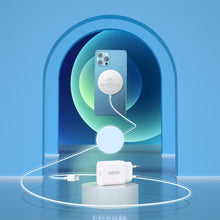 Заредете изображение във визуализатора на галерията – Choetech MagSafe induction charger + PD5005 adapter white (T517-F)
