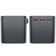 Заредете изображение във визуализатора на галерията – Acefast Z1 GaN 75W PD travel charger adapter 3x USB-C 2x USB-A - black
