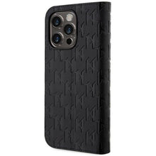 Заредете изображение във визуализатора на галерията – Karl Lagerfeld KLBKP14XSAKLHPK iPhone 14 Pro Max 6.7" bookcase black/black Saffiano Monogram
