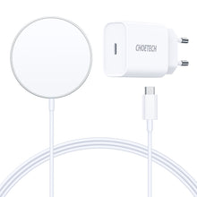 Заредете изображение във визуализатора на галерията – Choetech MagSafe induction charger + PD5005 adapter white (T517-F)
