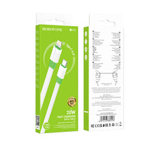 Заредете изображение във визуализатора на галерията – Borofone Cable BX89 Union - Type C to Lightning - PD 20W 1 metre white-green
