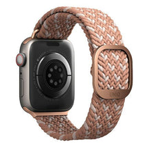 Заредете изображение във визуализатора на галерията – UNIQ pasek Aspen Apple Watch 40/38/41mm Series 4/5/6/7/8/SE/SE2 Braided DE różowy/citrus pink
