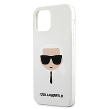 Заредете изображение във визуализатора на галерията – Karl Lagerfeld KLHCP12MSLKHWH iPhone 12/12 Pro 6,1" biały/white hardcase Silicone Karl`s Head
