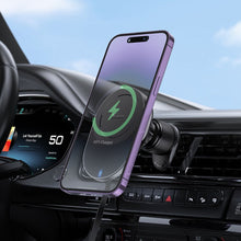 Заредете изображение във визуализатора на галерията – HOCO car holder to air vent with wilress charging support MagSafe HW12 black
