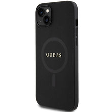 Заредете изображение във визуализатора на галерията – Original Case GUESS hardcase Saffiano MagSafe GUHMP15SPSAHMCK for Iphone 15 black
