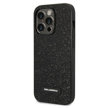 Заредете изображение във визуализатора на галерията – Original faceplate гръб  karl lagerfeld klhcp14lg2elk за iphone 14 pro (solid glitter plaque logo / black)
