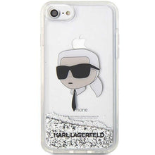 Заредете изображение във визуализатора на галерията – Karl Lagerfeld KLHCI8LNKHCH iPhone 7/8/ SE 2020/2022 silver/silver hardcase Glitter Karl Head
