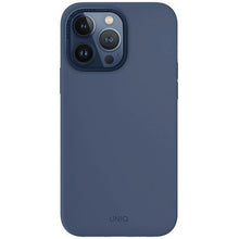 Заредете изображение във визуализатора на галерията – Uniq Lino Hue iPhone 15 Pro Max 6.7" case Magclick Charging navy blue/navy blue
