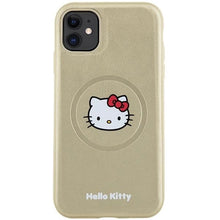 Заредете изображение във визуализатора на галерията – Hello Kitty Leather Kitty Head MagSafe case for iPhone 11 / Xr - gold
