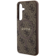 Заредете изображение във визуализатора на галерията – Guess 4G Collection Leather Metal Logo MagSafe Case for Samsung Galaxy S24 - Brown
