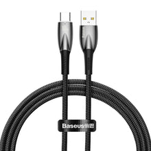 Заредете изображение във визуализатора на галерията – Baseus Glimmer Series fast charging cable USB-A - USB-C 100W 480Mbps 1m black
