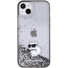 Заредете изображение във визуализатора на галерията – Karl Lagerfeld Liquid Glitter Choupette case for iPhone 15 Plus - transparent

