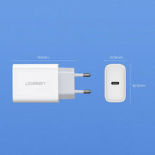 Заредете изображение във визуализатора на галерията – Ugreen USB charger Power Delivery 3.0 Quick Charge 4.0+ 20W 3A white (60450)
