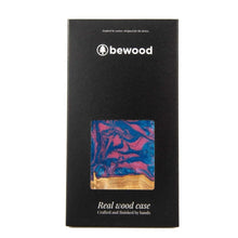 Заредете изображение във визуализатора на галерията – Wood and resin case for iPhone 15 Plus Bewood Unique Vegas - pink and blue
