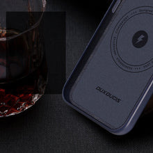 Заредете изображение във визуализатора на галерията – Dux Ducis Naples case for iPhone 14 Plus magnetic leather case MagSafe blue
