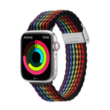 Заредете изображение във визуализатора на галерията – Dux Ducis Strap (Mixture II Version) strap for Apple Watch SE, 8, 7, 6, 5, 4, 3, 2, 1 (41, 40, 38 mm) braided bracelet dark stripes
