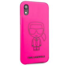 Заредете изображение във визуализатора на галерията – Karl Lagerfeld KLHCI61SILFLPI iPhone Xr różowy/pink Silicone Ikonik Neon Outline
