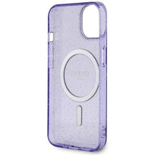 Заредете изображение във визуализатора на галерията – Guess GUHMP14MHCMCGU iPhone 14 Plus 6.7" purple/purple hardcase Glitter Gold MagSafe
