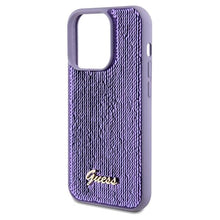 Заредете изображение във визуализатора на галерията – Guess Sequin Script Metal case for iPhone 14 Pro Max - purple
