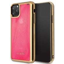 Заредете изображение във визуализатора на галерията – Guess GUHCN65GLTRPI iPhone 11 Pro Max pink/pink hard case Glow in the Dark Sand Matte
