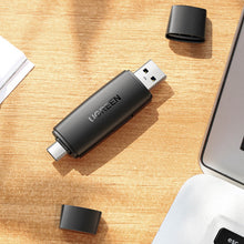 Заредете изображение във визуализатора на галерията – Ugreen adapter SD / micro SD card reader (USB-A / USB-C) black (CM304)
