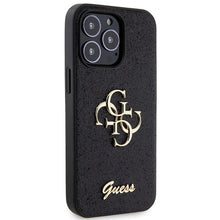 Заредете изображение във визуализатора на галерията – Original Case GUESS hardcase Glitter Script Big 4G GUHCP13LHG4SGK for Iphone 13 Pro black

