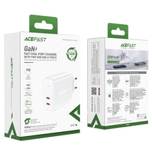 Заредете изображение във визуализатора на галерията – Acefast charger 2 x typ c qc4.0 pd45w gan a29 white
