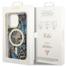 Заредете изображение във визуализатора на галерията – Guess GUHMP14LHLEOPWB iPhone 14 Pro 6.1" blue/blue hardcase Leopard MagSafe
