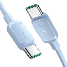 Заредете изображение във визуализатора на галерията – USB C - USB C Cable 100W 1.2m Joyroom S-CC100A14 - Blue
