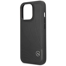 Заредете изображение във визуализатора на галерията – Mercedes MEHCP14L8ROLK iPhone 14 Pro 6.1" black/black hardcase Leather Wave Pattern
