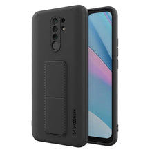 Заредете изображение във визуализатора на галерията – Wozinsky Kickstand Case Silicone Stand Cover for Xiaomi Redmi 9 Black
